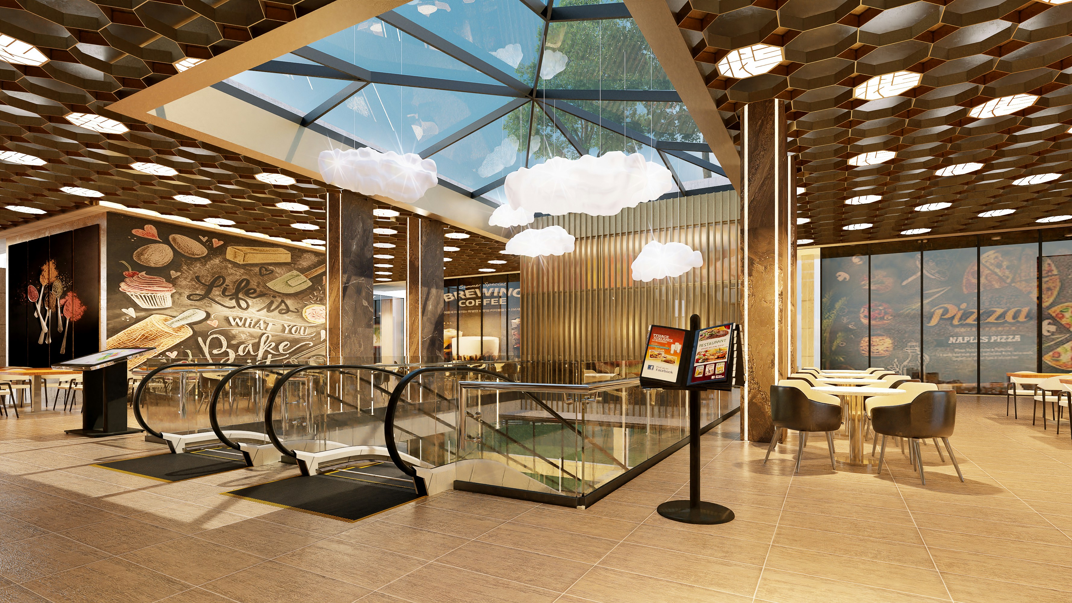 Signature salon: sculptural lighting and tactile finishes