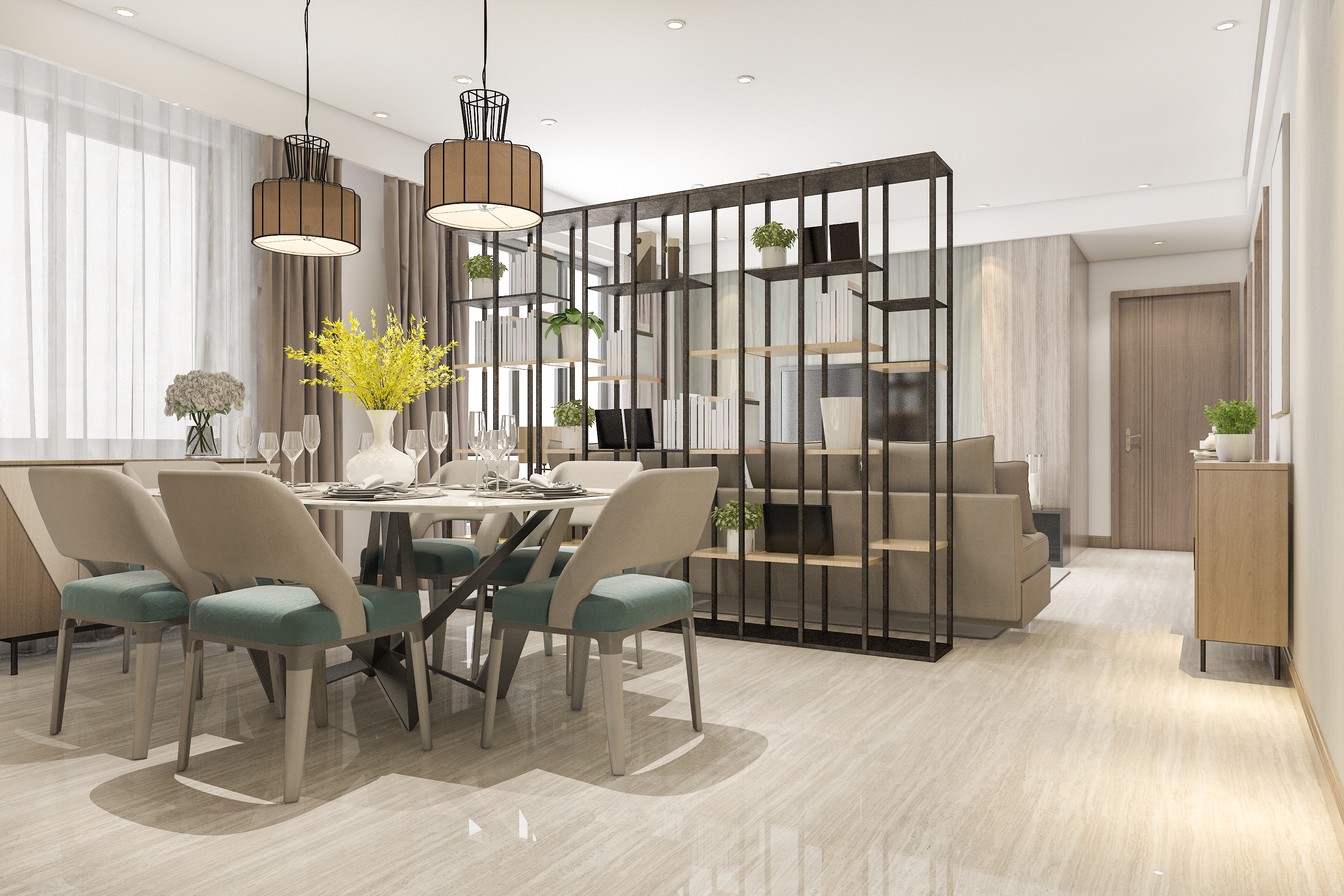 Atelier lounge: sculptural furniture and a curated palette